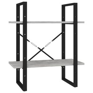 vidaXL 2-Tier Book Cabinet Concrete Grey 60x30x70 cm Engineered Wood