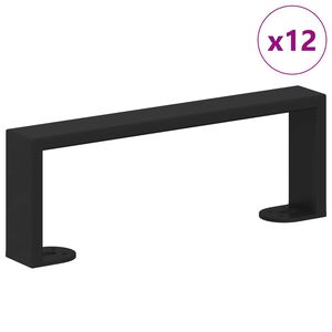 vidaXL Furniture Feet 12 pcs Black 281 x 40.5 x 100 mm Iron