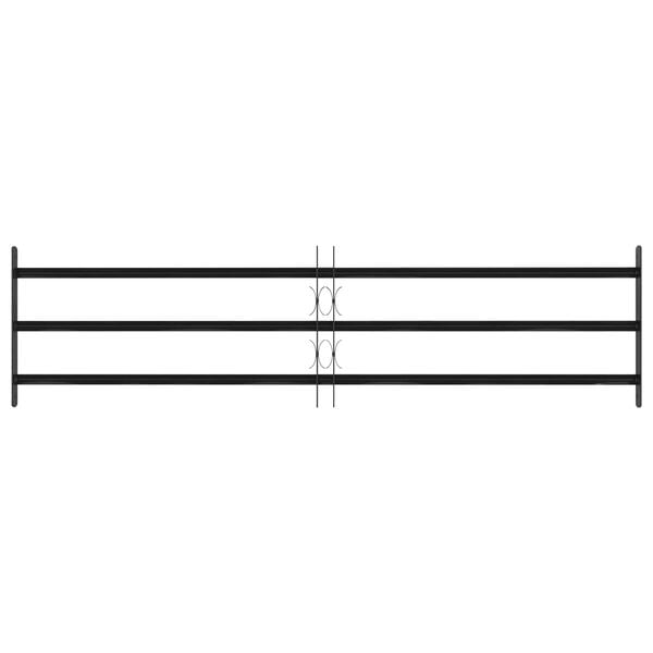 vidaXL Window Grille Black 174 x 45 cm Powder-Coated Steel