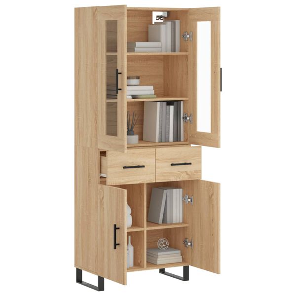 vidaXL Highboard Sonoma Oak 69.5x34x180 cm Engineered Wood
