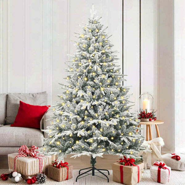 vidaXL Artificial Pre-lit Christmas Tree Green 180 cm PVC and PE
