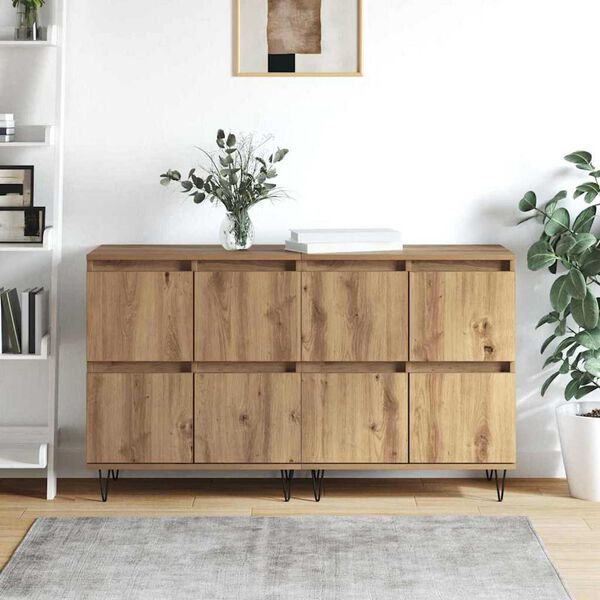 vidaXL Sideboards 2 pcs Artisan oak 120 x 35 x 70 cm Engineered wood