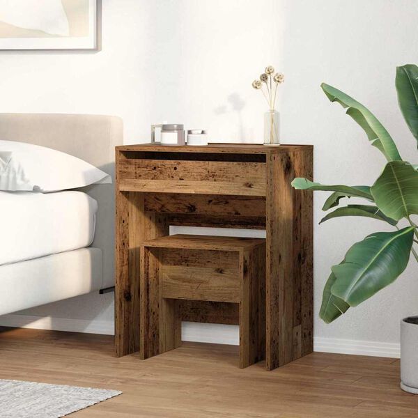 vidaXL Dressing Table Old Wood 60 x 40 x 75 cm Engineered wood