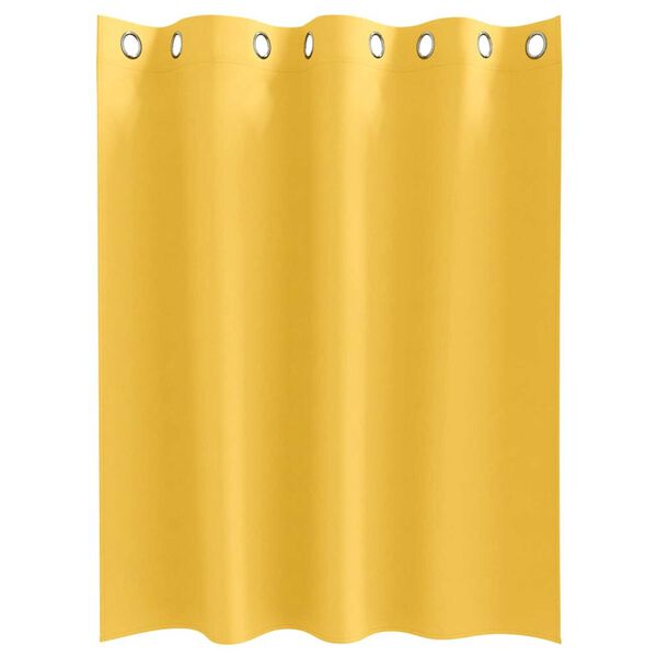 vidaXL Blackout Curtains with Rings 2 pcs Mustard Yellow 140 x 140 cm