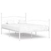 vidaXL Bed Frame without Mattress with Slatted Base White Metal 140x200 cm
