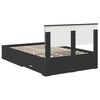 vidaXL Bed Frame with Headboard Black 120 x 190 cm Engineered Wood