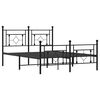 vidaXL Metal Bed Frame without Mattress with Footboard Black 140x200cm