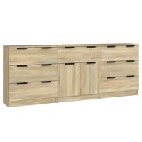 vidaXL 3 Piece Sideboards Sonoma Oak Engineered Wood