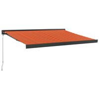 vidaXL Retractable Awning Orange and Brown 3x2.5 m Fabric and Aluminium