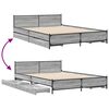 vidaXL Bed Frame with Drawers without Mattress Grey Sonoma 135x190 cm Double