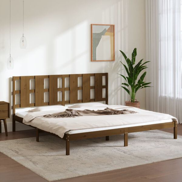 vidaXL Bed Frame without Mattress Honey Brown 200x200 cm Solid Wood Pine