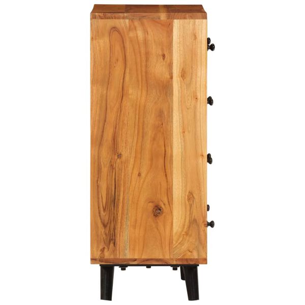 vidaXL Chest of Drawers 55x30x75 cm Solid Wood Acacia and Metal