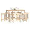 vidaXL 9 Piece Bar Set Solid Wood Pine