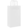vidaXL Paper Bags 50 pcs with Handles White 21x11x36 cm