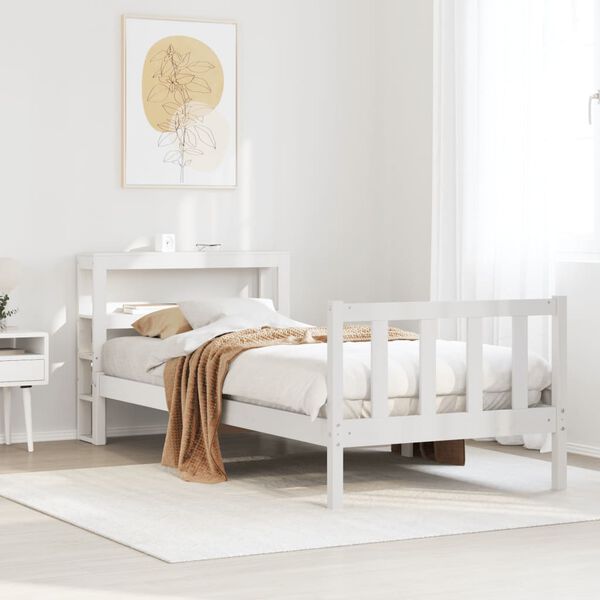 vidaXL Bed Frame without Mattress White 90x200 cm Solid Wood Pine