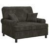 vidaXL XXL Armchair with Cushions Dark brown 1.5 Lines Fabric