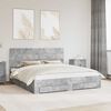 vidaXL Bed Frame Concrete Grey 200 x 200 cm Engineered Wood