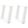 vidaXL Coffee Table Legs U-Shaped 2 pcs White 50x(42-43) cm Steel
