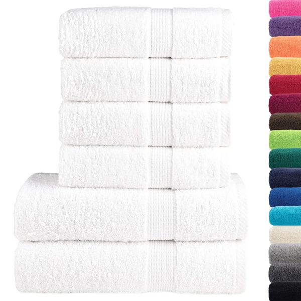vidaXL 6 Piece Premium Towel Set SOLUND White 600 gsm