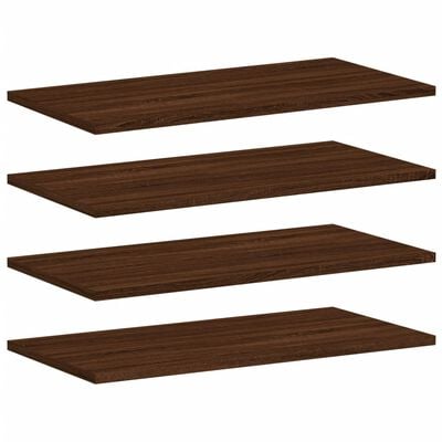vidaXL Wall Shelves 4 pcs Brown Oak 60x30x1.5 cm Engineered Wood