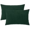 vidaXL Cushion with Pillow HEERLEN 2 pcs Dark Green Velvet