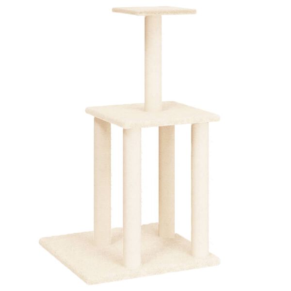 vidaXL Cat Tree with Sisal Scratching Posts Cream 85.5 cm