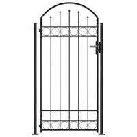 vidaXL Garden Gate Single Steel Driveway Entry Way Fence Door Keys Multi Sizes✓