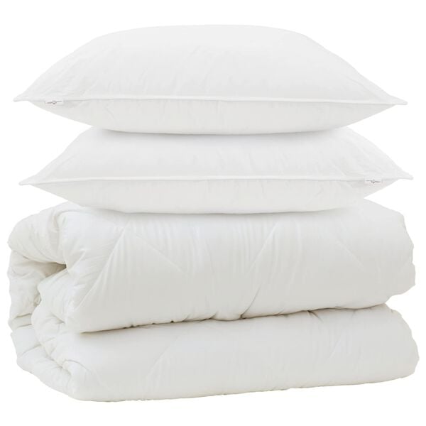 vidaXL Duvet with Pillows with Pillow 3 pcs White Microfiber