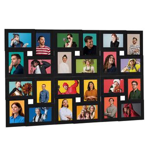 vidaXL Collage Photo Frame for 24x(10x15 cm) Picture Black MDF