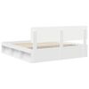 vidaXL Bed Frame with Headboard White 200 x 200 cm Solid Pine Wood