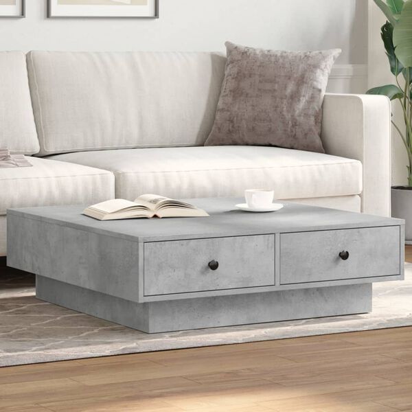 vidaXL Coffee Table Concrete Grey 90x90x28 cm Engineered Wood
