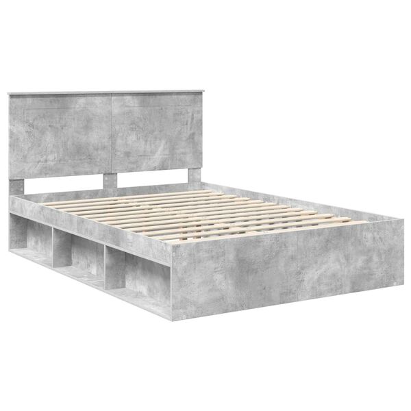 vidaXL Bed Frame Concerte Grey 150 x 200 cm Solid Pine Wood