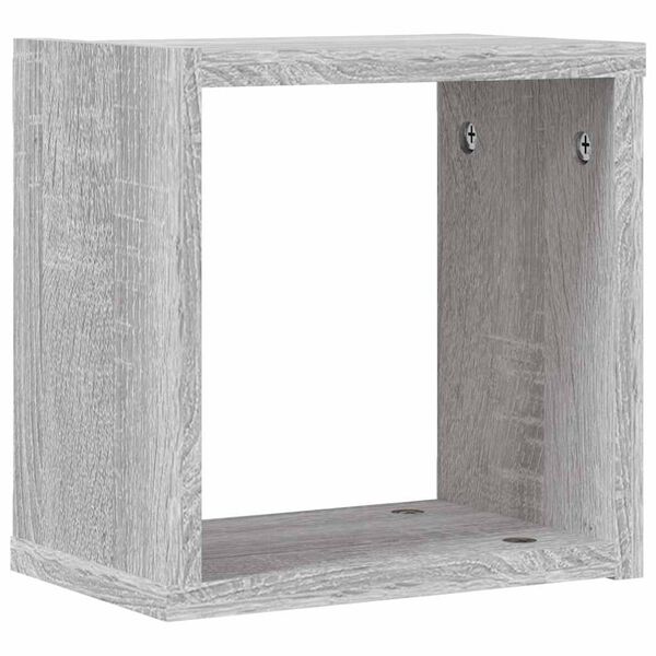 vidaXL Wall Shelves 2 pcs Grey Sonoma 26 x 15 x 26 cm Engineered Wood