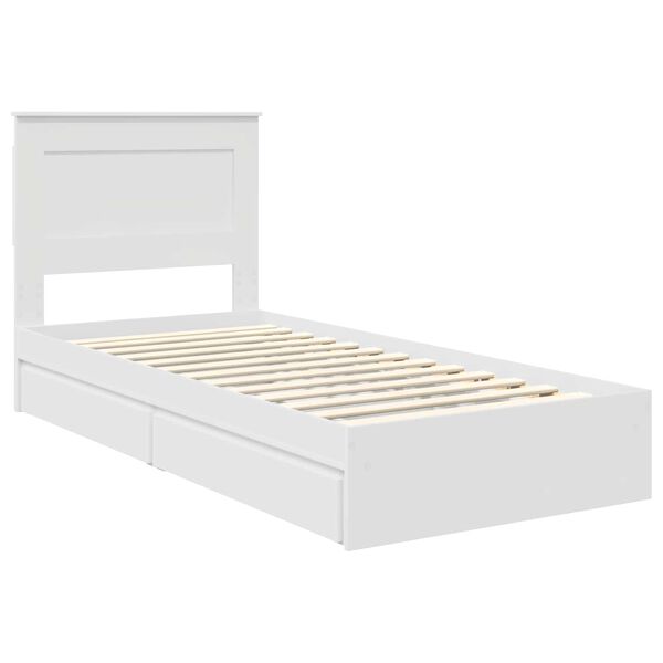 vidaXL Storage Bed with Headboard White 75 x 190 cm Engineered Wood