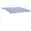 vidaXL Manual Retractable Awning with LED 350x250 cm Blue and White