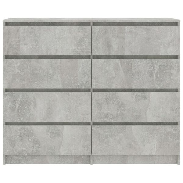vidaXL Drawer Sideboard Concrete Grey 120x35x99 cm Engineered Wood