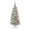 vidaXL Artificial Hinged Christmas Tree Green and White 120 cm