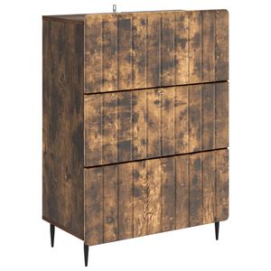 vidaXL Drawer Cabinet Smoked Oak 66 x 34.5 x 92 cm Engineered Wood