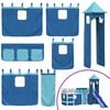 vidaXL Kids' Loft Bed with Tower without Mattress Blue 90x200 cm