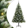 vidaXL Artificial Hinged Christmas Tree with Flocked Snow 300 LEDs