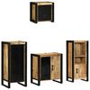 vidaXL Bathroom Furniture Set with Shelf 4 pcs Brown Solid Mango Wood