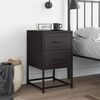 vidaXL Bedside Cabinet Black 36x39x60.5 cm Steel