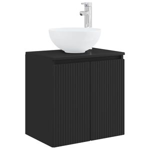 vidaXL Wall-Mounted Sink Vanity Black 49.5 x 35 x 63 cm