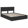 vidaXL Storage Bed with Headboard Black 150 x 200 cm Engineered Wood