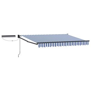vidaXL Electric Retractable Awning Blue and White 2.5 x 2 m