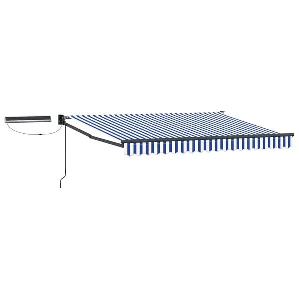 vidaXL Electric Retractable Awning Blue and White 2.5 x 2 m
