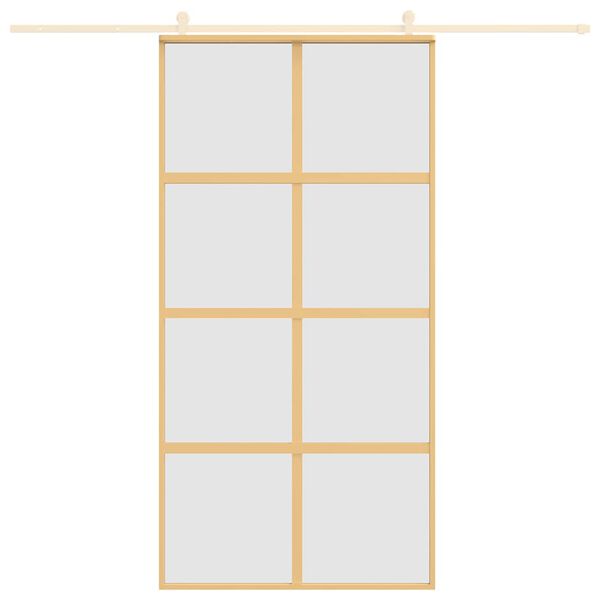 vidaXL Sliding Door Gold 102.5x205 cm Frosted ESG Glass and Aluminium