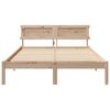 vidaXL Bed Frame with Headboard Brown 135 x 190 cm Solid Pine Wood