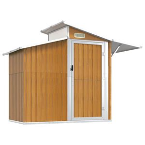 vidaXL Garden Shed Brown 270x130x208.5 cm Galvanised Steel