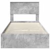 vidaXL Storage Bed Concrete Grey 90 x 200 cm Engineered Wood